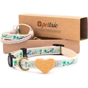 Pettsie Collar de gato Breakaway de seguridad con corazón_1