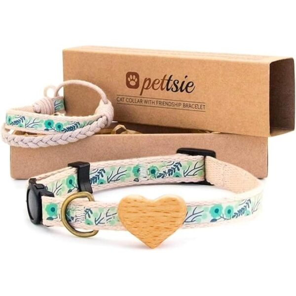Pettsie Collar de gato Breakaway de seguridad con corazón_1
