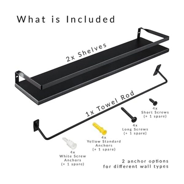 Peters Goods Estantes flotantes de pared con riel