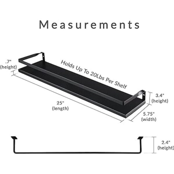 Peters Goods Estantes flotantes de pared con riel