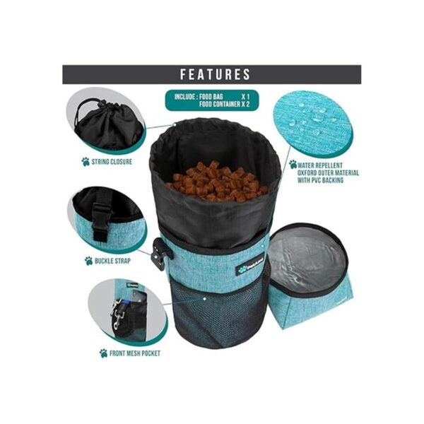 PetAmi Bolsa de viaje de comida para perros cuencos