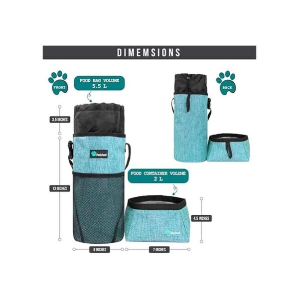 PetAmi Bolsa de viaje de comida para perros cuencos
