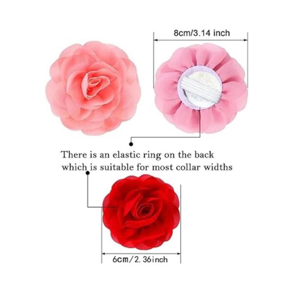 Pet ShoW 6pcs collar de perro lazos y flores rosa rojo
