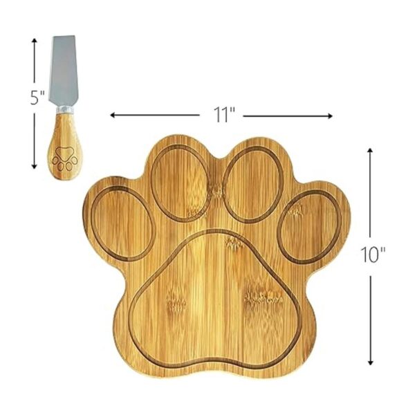 Pet Fit For Life Paw Shaped Bamboo Wood Serving Board_2