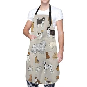 Perinsto Delantal impermeable con estampado de animales