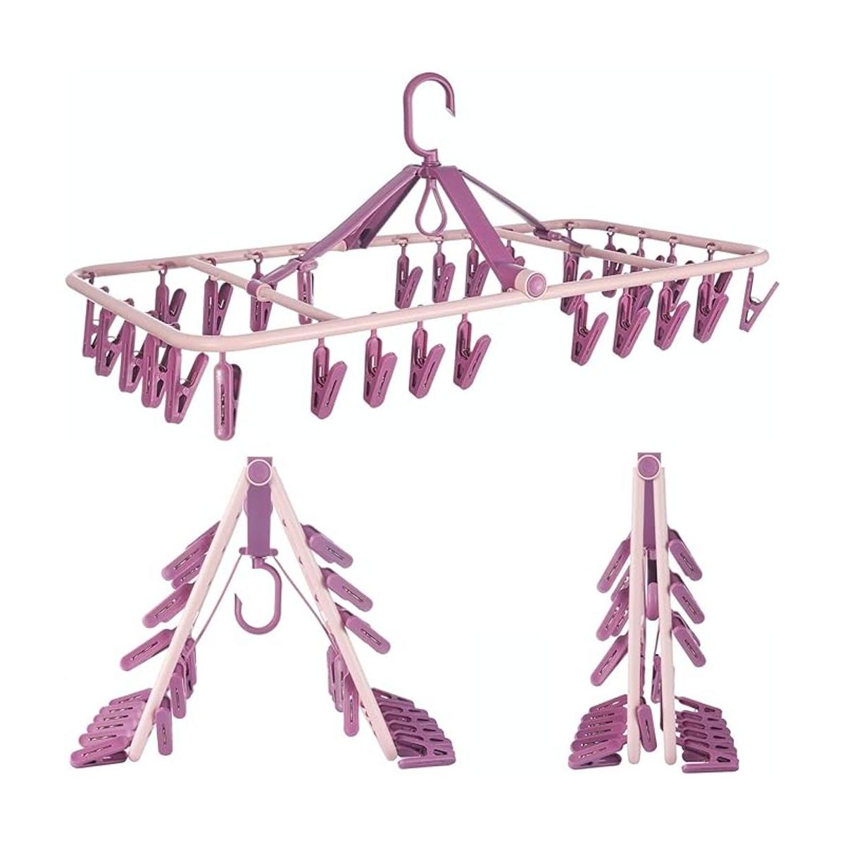 Perchas plegables con 32 pinzas para la ropa ropa
