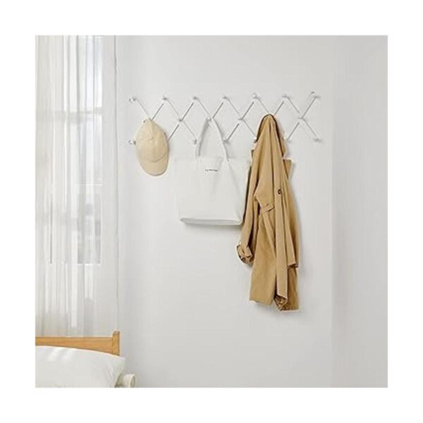 Percha de pared de madera expandible diseño de acordeón_3