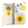 Percha de puerta de madera de girasol sin terminar con