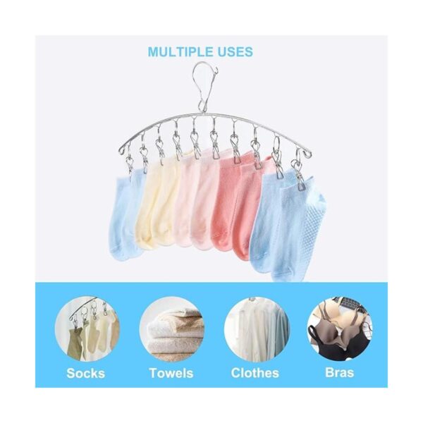 Percha de ropa con 10 clips Tendedero de secado de ropa_5