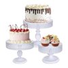 Peohud Paquete de 3 soportes de metal blanco para tartas_1
