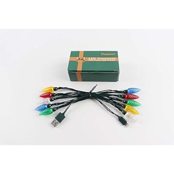 Penmerr Cable de carga USB de luz de Navidad para_2
