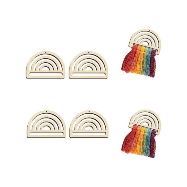 Pendientes de macramé en blanco con forma de arete de_1