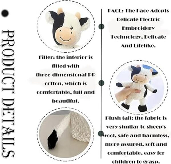 Peluche de vaca de 11.8 pulgadas suave y tierno de_3