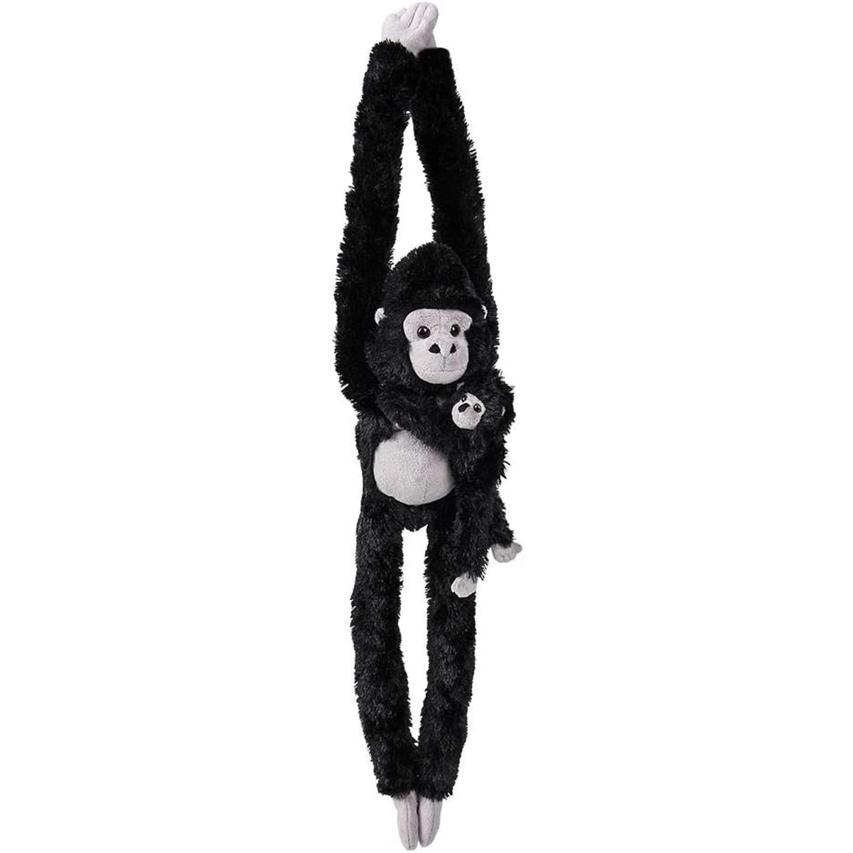 Peluche de gorila colgante de 25 pulgadas con bebé felpa