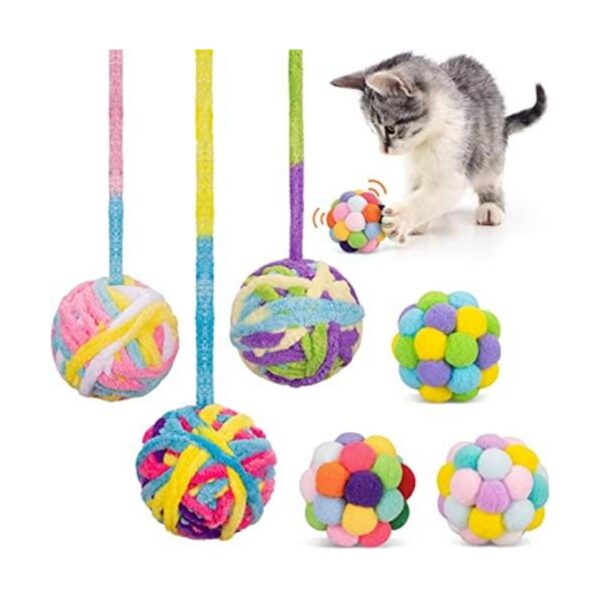 Pelota de juguetes para gatos bolas de juguete de hilo de_1