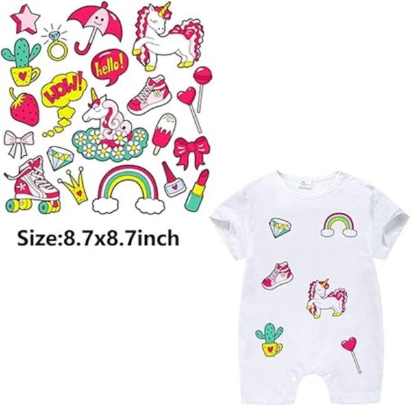 Pegatinas termoadhesivas para niños parches de unicornio