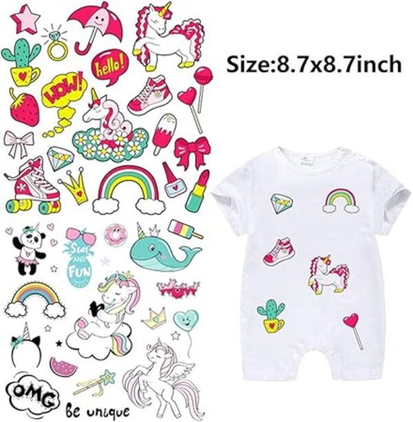 Pegatinas termoadhesivas para niños parches de unicornio