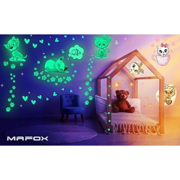 Pegatinas de pared con perro y peces con diseño de gato_4