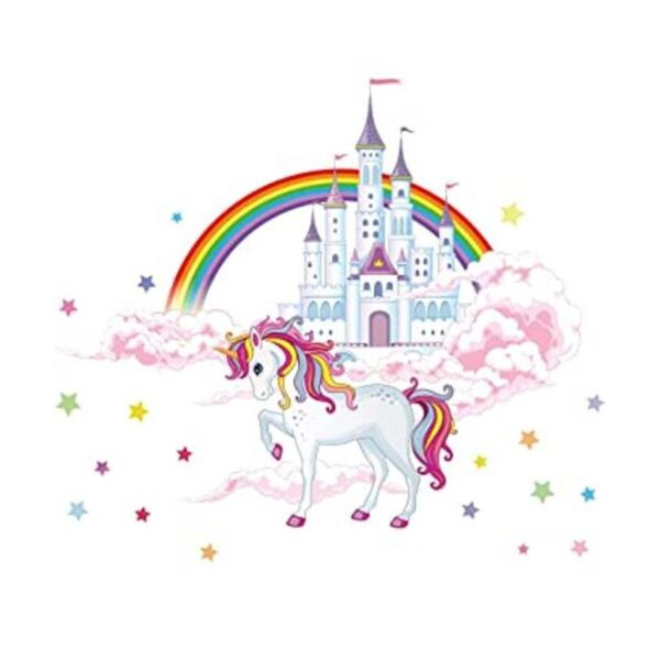 Pegatinas de pared de unicornio de colores con diseño de_1