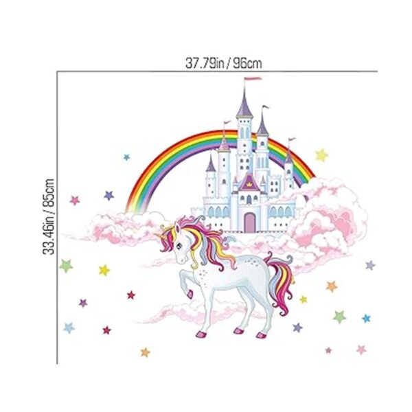 Pegatinas de pared de unicornio de colores con diseño de_2