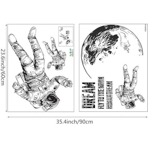Pegatina de pared de astronauta removible con gran