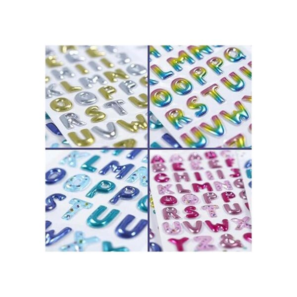 Pegatinas 3D de colores para niños con números y letras