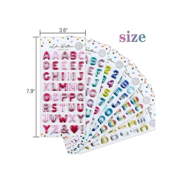 Pegatinas 3D de colores para niños con números y letras