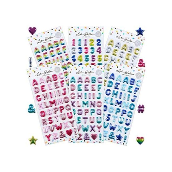 Pegatinas 3D de colores para niños con números y letras