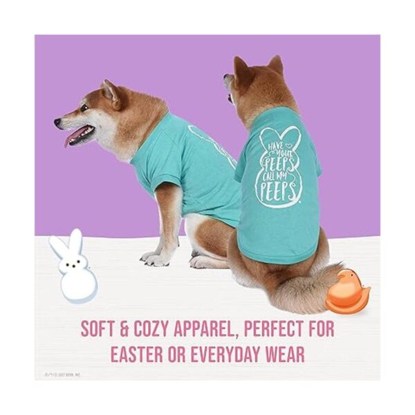 Peeps for Pets Call My Peeps Dog T Shirt Teal Blue Dog_4