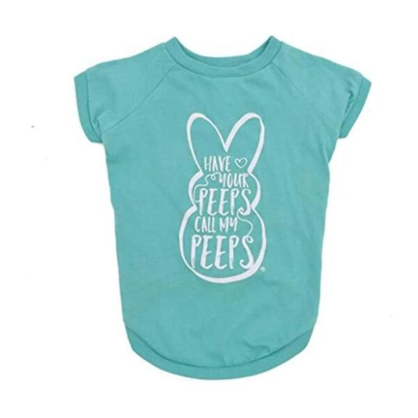 Peeps for Pets Call My Peeps Dog T Shirt Teal Blue Dog_1