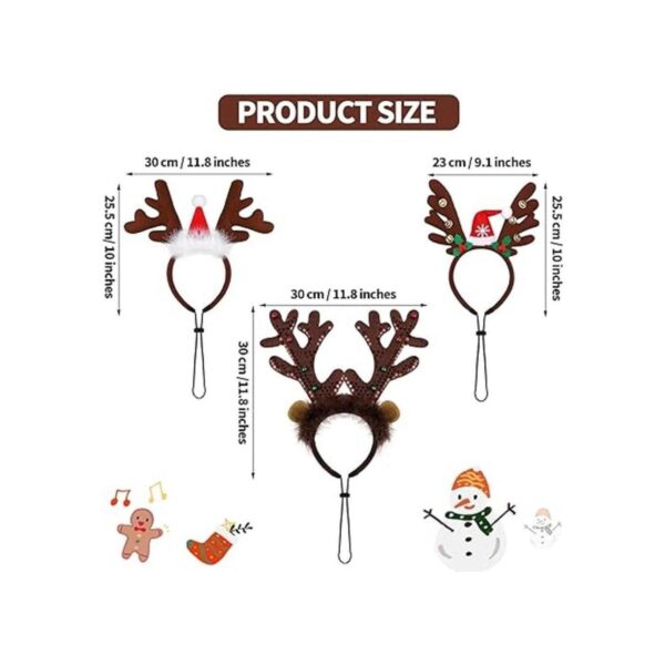 Pedgot Paquete de 3 diademas de Navidad para mascotas con