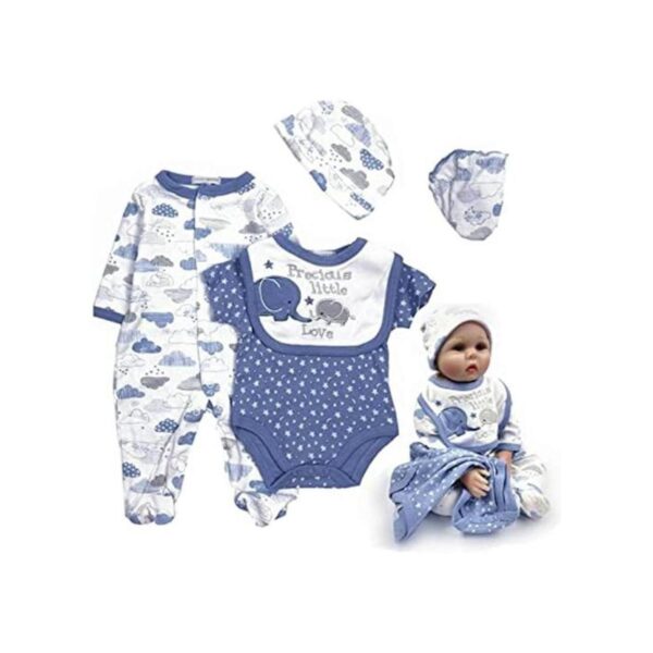 Pedolltree Reborn Baby Doll Ropa Little Elephant 5 piezas_1