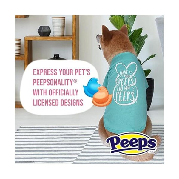 Peeps for Pets Call My Peeps Dog T Shirt Teal Blue Dog_2