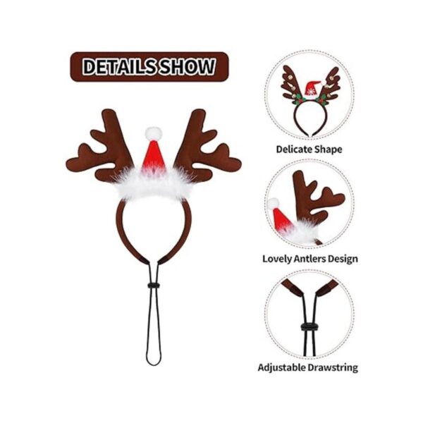 Pedgot Paquete de 3 diademas de Navidad para mascotas con