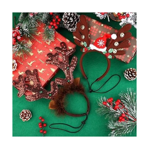 Pedgot Paquete de 3 diademas de Navidad para mascotas con