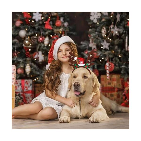 Pedgot Paquete de 3 diademas de Navidad para mascotas con