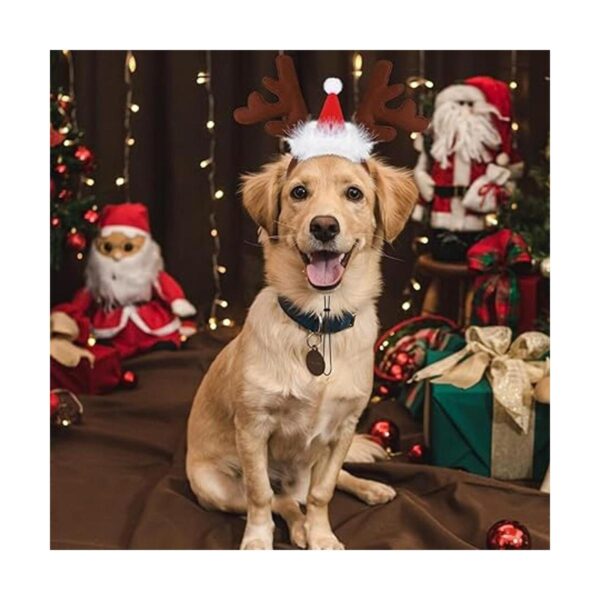 Pedgot Paquete de 3 diademas de Navidad para mascotas con