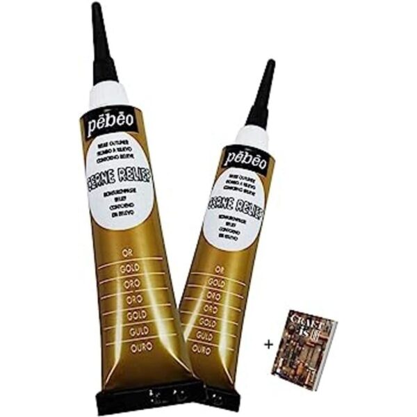 Pebeo Cerne Relief Outliner Paquete de 2 pinturas doradas