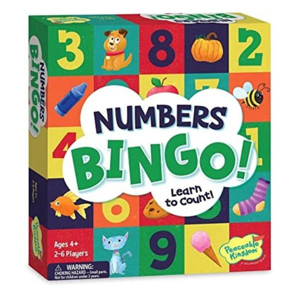 Peaceable Kingdom Numbers Bingo Juego de recuento y_1