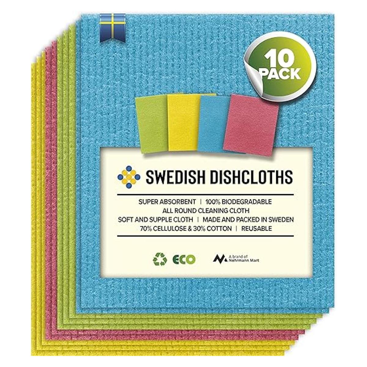 Paños suecos para platos absorbentes reutilizables y