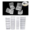 Pcxino Paquete de 40 cajas de almacenamiento transparentes