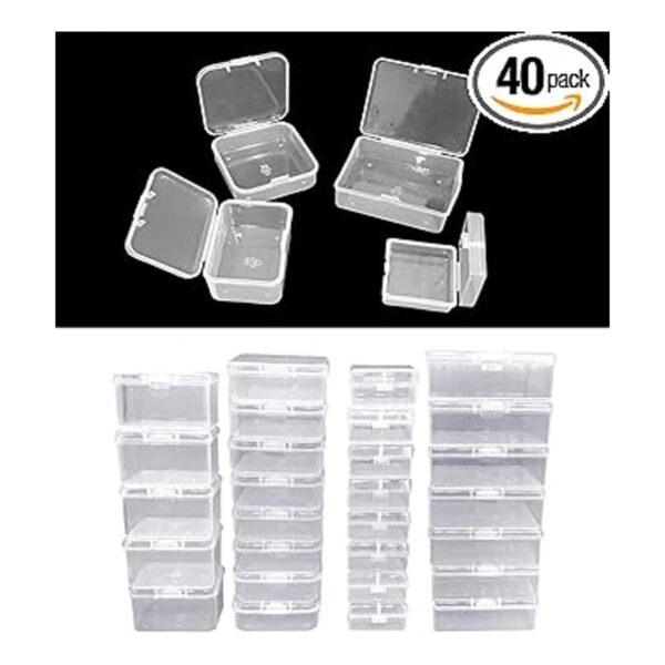 Pcxino Paquete de 40 cajas de almacenamiento transparentes