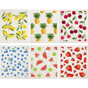 Paños de cocina suecos de frutas mixtas reutilizables_1