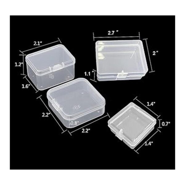 Pcxino Paquete de 40 cajas de almacenamiento transparentes