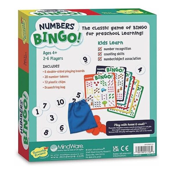 Peaceable Kingdom Numbers Bingo Juego de recuento y_3