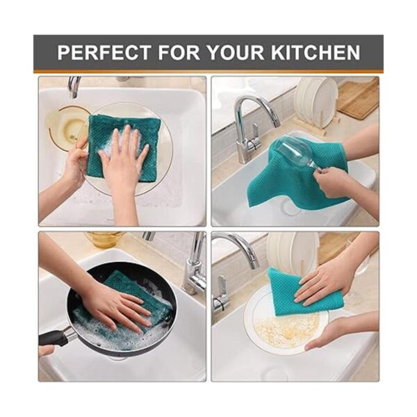Paños de cocina 100 de tejido gofre paquete de 6_4