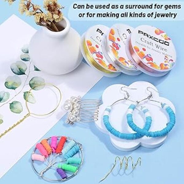 Paxcoo Paquete de 3 alambres de joyería para manualidades