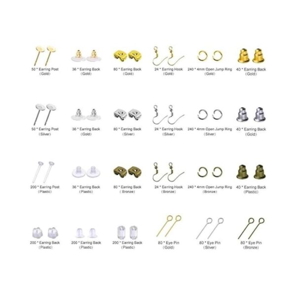 Paxcoo Kit de 2400 piezas de suministros para hacer aretes