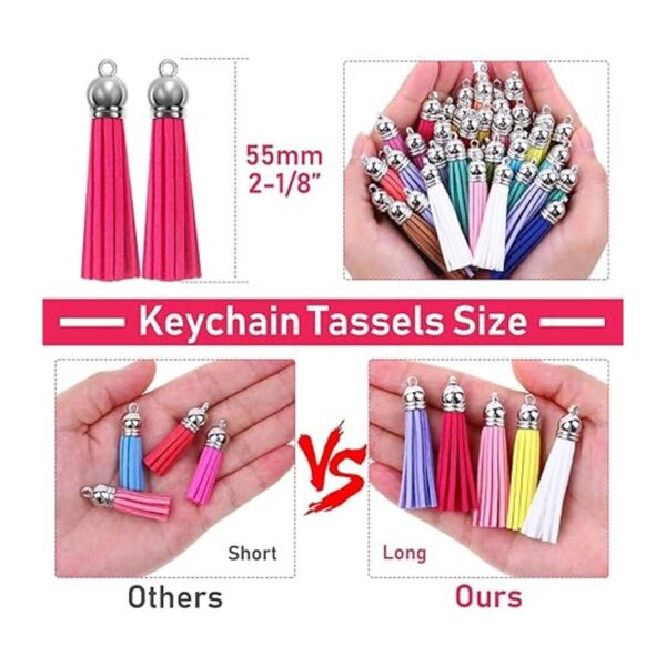 Paxcoo Dijes de borlas para hacer joyas 120 piezas de