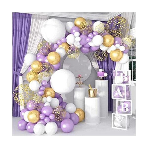 Pateeha Kit de arco de guirnalda de globos morados 130_1